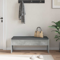 Produktbild för Hallbänk med kudde Betonggrå 103 x 38 x 40 cm