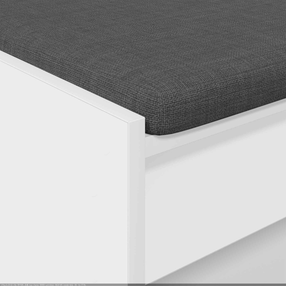 Produktbild för Hallbänk med kudde Vit 103 x 38 x 45 cm Konstruerat Trä och Tyg