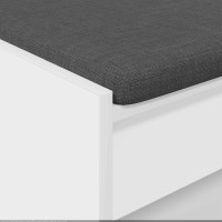 Produktbild för Hallbänk med kudde Vit 103 x 38 x 45 cm Konstruerat Trä och Tyg