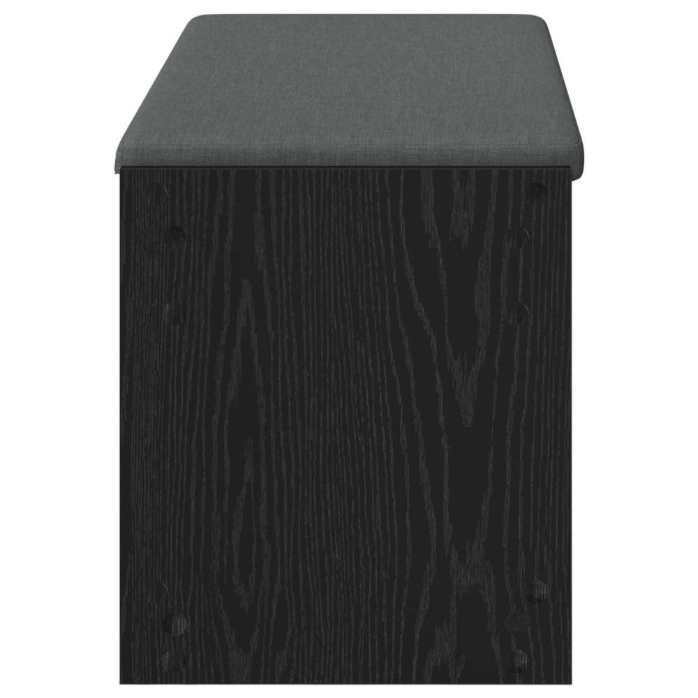 Produktbild för Hallbänk Svart Ek 103 x 38 x 45 cm Konstruerat Trä och Tyg