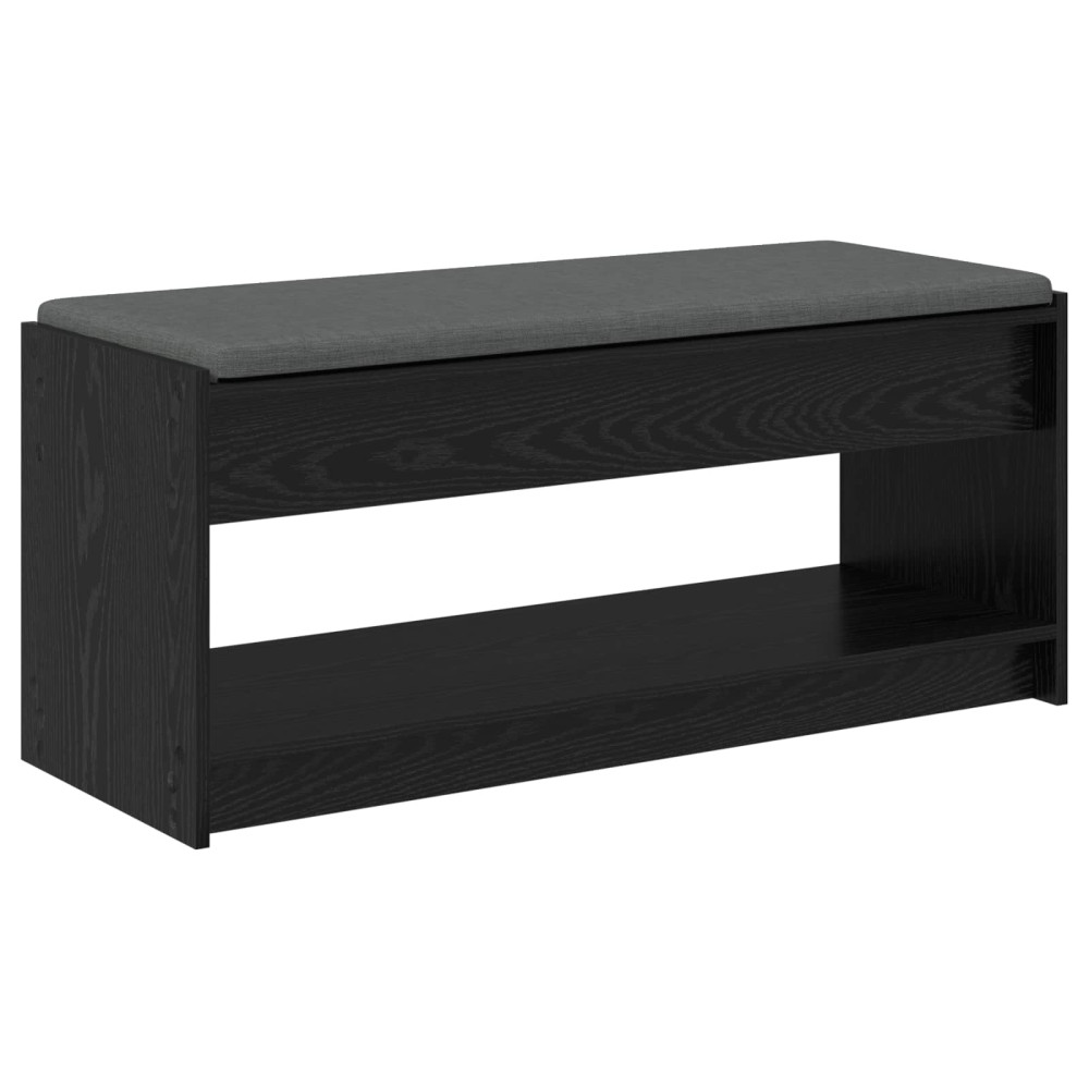 Produktbild för Hallbänk Svart Ek 103 x 38 x 45 cm Konstruerat Trä och Tyg