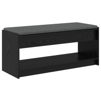 Produktbild för Hallbänk Svart Ek 103 x 38 x 45 cm Konstruerat Trä och Tyg