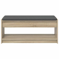 Produktbild för Hallbänk Sonoma-ek 103 x 38 x 45 cm Konstruerat Trä och Tyg
