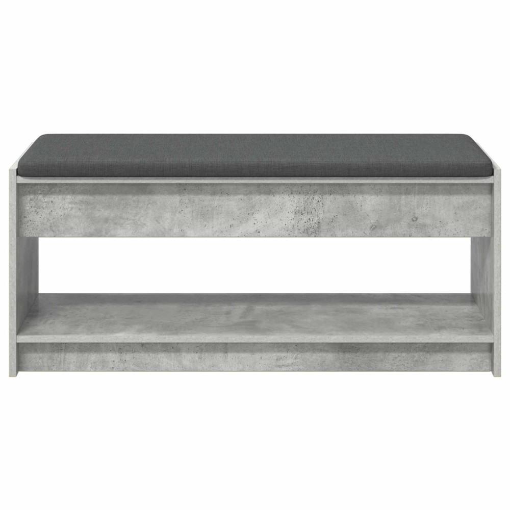 Produktbild för Hallbänk BetongGrå 103 x 38 x 45 cm Konstruerat Trä och Tyg