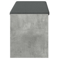 Produktbild för Hallbänk BetongGrå 103 x 38 x 45 cm Konstruerat Trä och Tyg