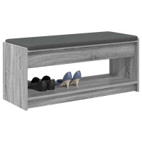 Produktbild för Hallbänk Grå Sonoma 103 x 38 x 45 cm Konstruerat Trä och Tyg