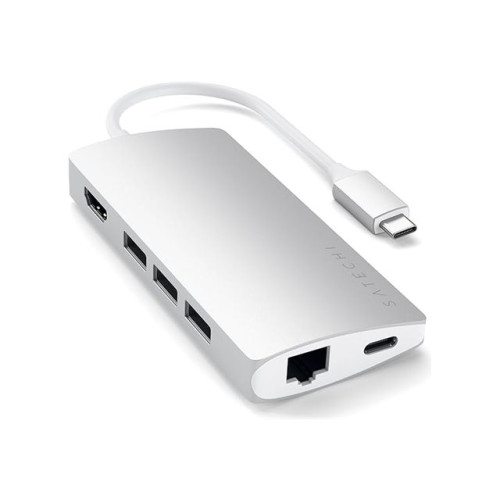 Satechi Satechi Aluminum Multi-Port Adapter V2 - dockningsstation - USB-C / Thunderbolt 3 - 1GbE