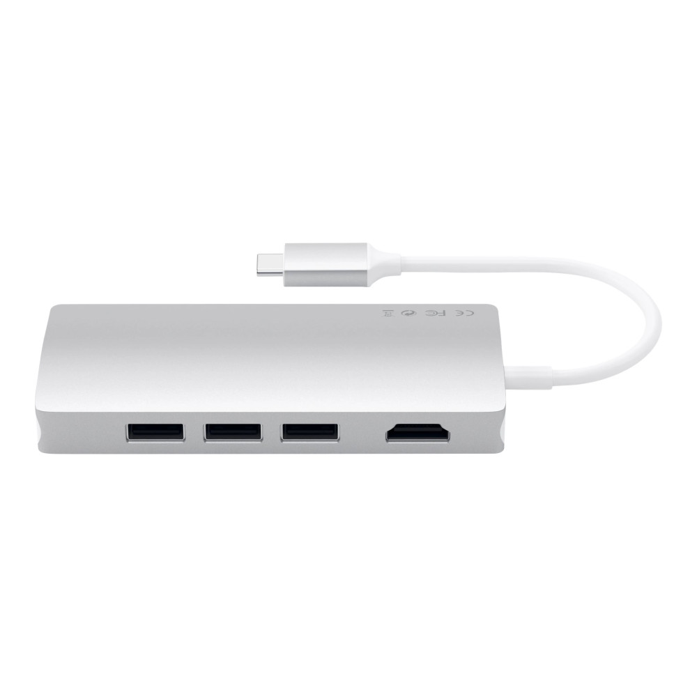 Produktbild för Satechi Aluminum Multi-Port Adapter V2 - dockningsstation - USB-C / Thunderbolt 3 - 1GbE