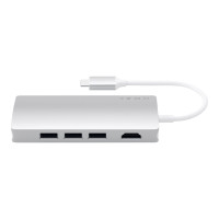 Produktbild för Satechi Aluminum Multi-Port Adapter V2 - dockningsstation - USB-C / Thunderbolt 3 - 1GbE