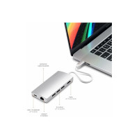 Produktbild för Satechi Aluminum Multi-Port Adapter V2 - dockningsstation - USB-C / Thunderbolt 3 - 1GbE