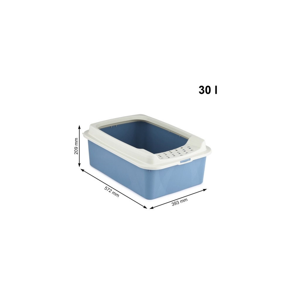 Produktbild för Rotho Bonnie, Katt, Öppen kattlåda, Blå, Grå, Hake, 572 mm,...
