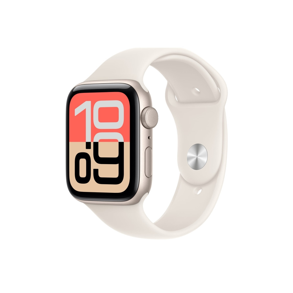 Produktbild för Apple Watch SE 3 (GPS) - stjärnljusaluminium - smart klocka med sportband - starlight - 64 GB