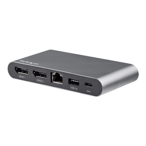 StarTech.com StarTech.com USB C Dock, 4K Dual Monitor DisplayPort, Mini Laptop Docking Station, 100W Power Delivery Passthrough, GbE, 2-Port USB-A Hub, USB Type-C Multiport Adapter 3.3' Cable, Dual DP - Portable USB-C Dock (DK30C2DAGPD) - dockningsstation - USB-C - 2 