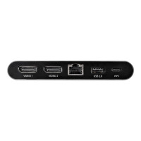 Produktbild för StarTech.com USB C Dock, 4K Dual Monitor DisplayPort, Mini Laptop Docking Station, 100W Power Delivery Passthrough, GbE, 2-Port USB-A Hub, USB Type-C Multiport Adapter 3.3' Cable, Dual DP - Portable USB-C Dock (DK30C2DAGPD) - dockningsstation - USB-C - 2 
