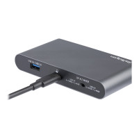 Produktbild för StarTech.com USB C Dock, 4K Dual Monitor DisplayPort, Mini Laptop Docking Station, 100W Power Delivery Passthrough, GbE, 2-Port USB-A Hub, USB Type-C Multiport Adapter 3.3' Cable, Dual DP - Portable USB-C Dock (DK30C2DAGPD) - dockningsstation - USB-C - 2 