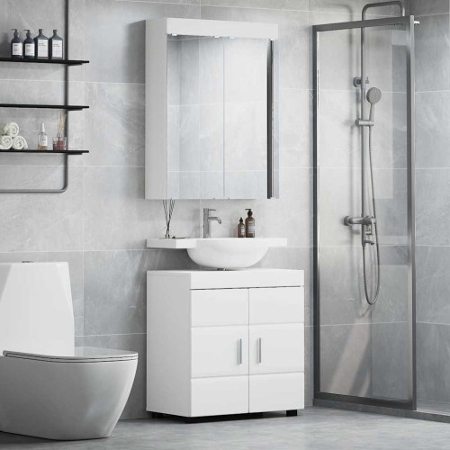 vidaXL Badrumsmöbelset TULUM 2 pcs Vit 60 x 34 x 63 cm Konstruerat trä