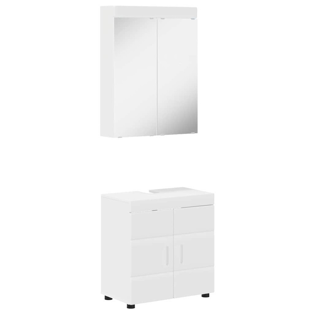Produktbild för Badrumsmöbelset TULUM 2 pcs Vit 60 x 34 x 63 cm Konstruerat trä