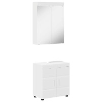 Produktbild för Badrumsmöbelset TULUM 2 pcs Vit 60 x 34 x 63 cm Konstruerat trä