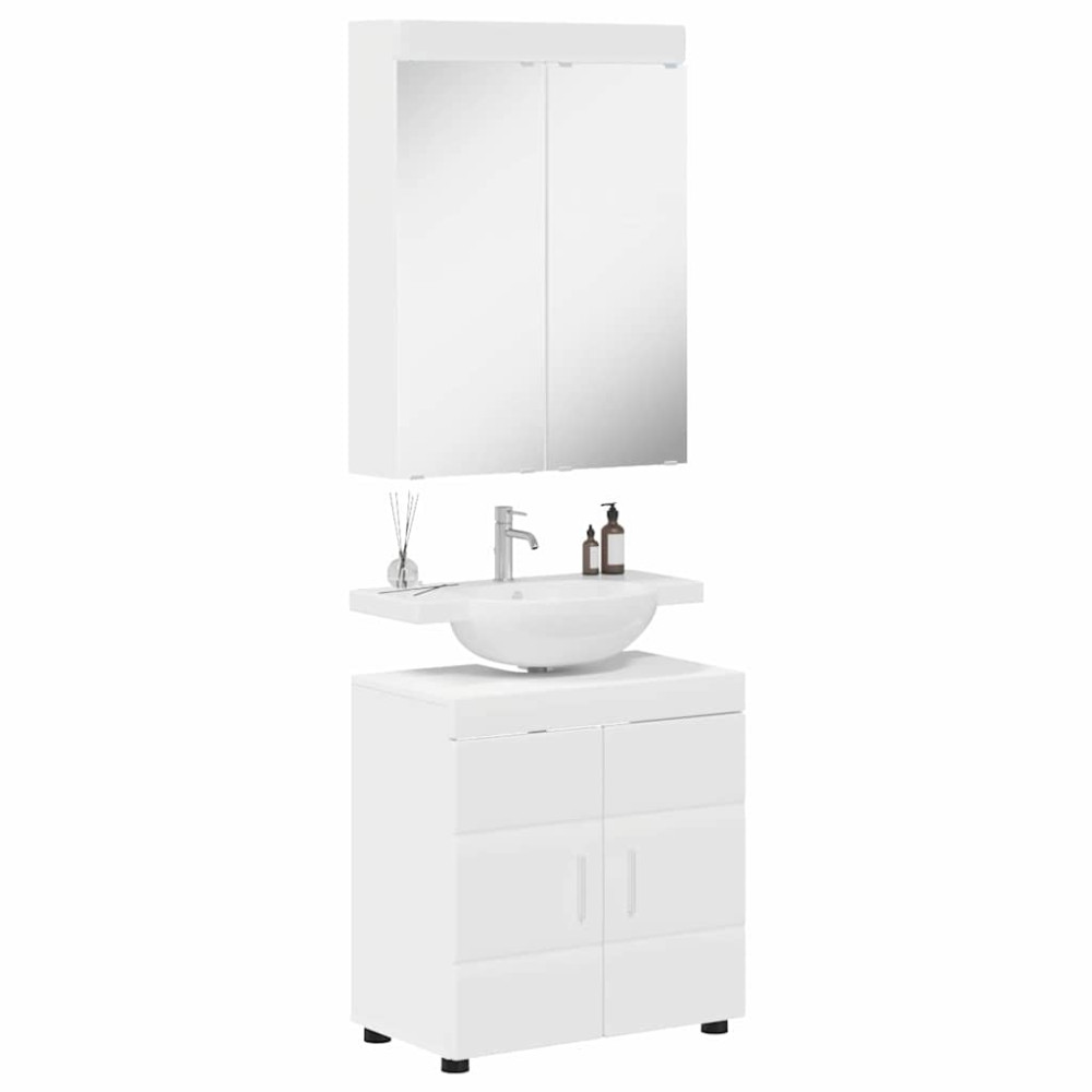 Produktbild för Badrumsmöbelset TULUM 2 pcs Vit 60 x 34 x 63 cm Konstruerat trä