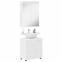 Produktbild för Badrumsmöbelset TULUM 2 pcs Vit 60 x 34 x 63 cm Konstruerat trä