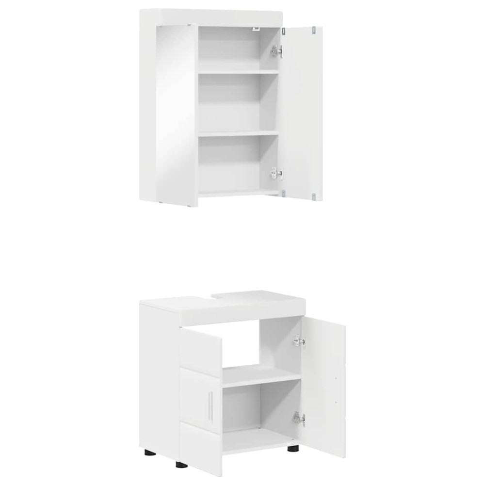 Produktbild för Badrumsmöbelset TULUM 2 pcs Vit 60 x 34 x 63 cm Konstruerat trä