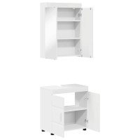 Produktbild för Badrumsmöbelset TULUM 2 pcs Vit 60 x 34 x 63 cm Konstruerat trä