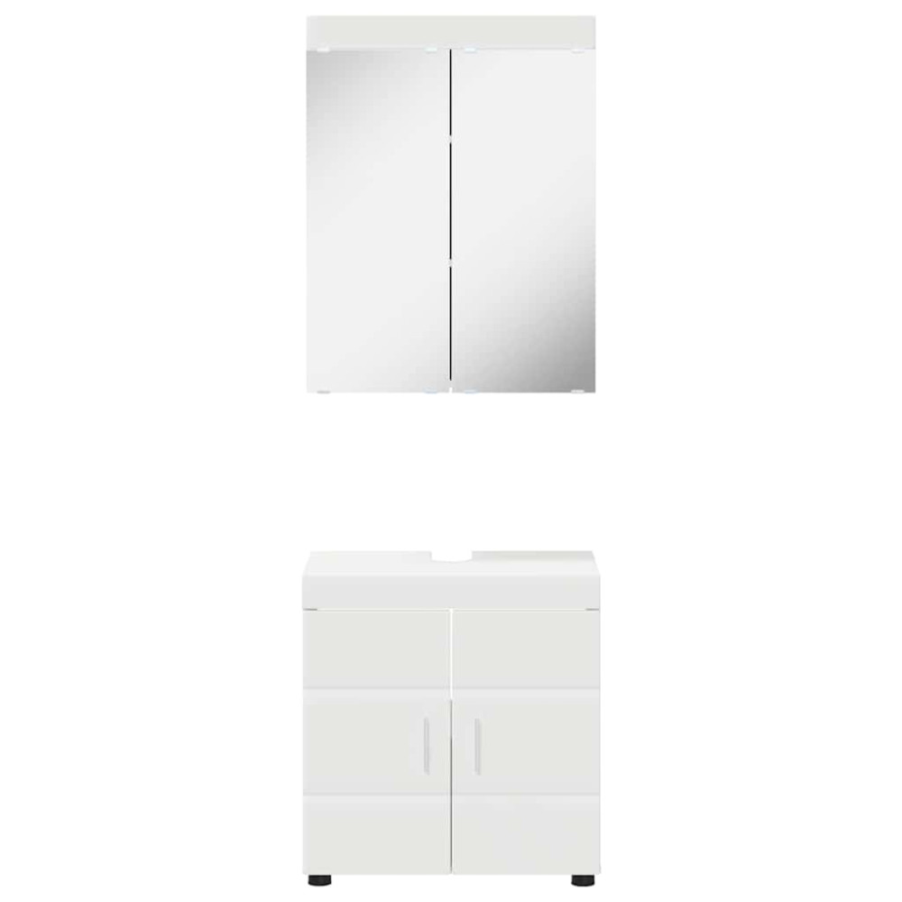 Produktbild för Badrumsmöbelset TULUM 2 pcs Vit 60 x 34 x 63 cm Konstruerat trä