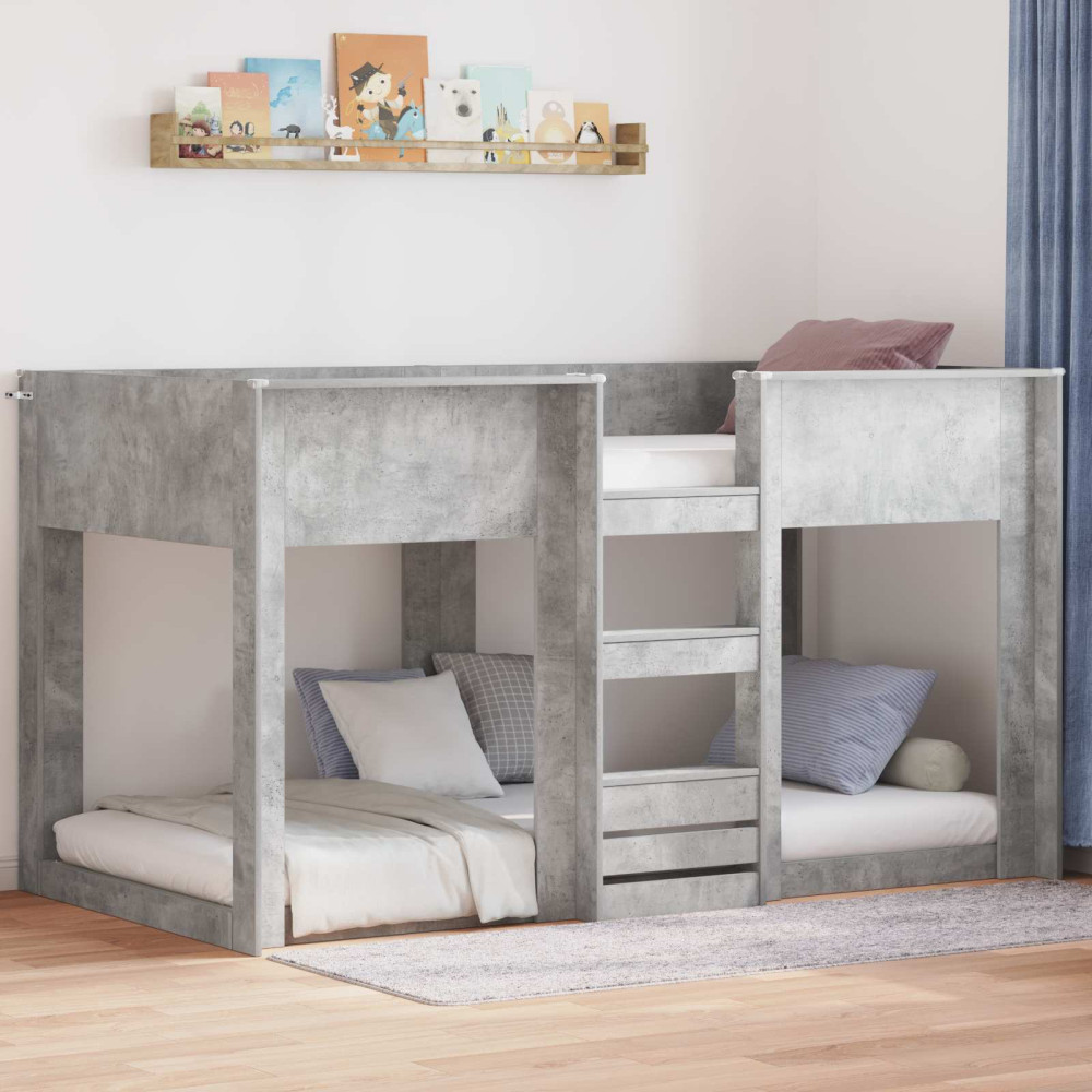 Produktbild för Köksbädd för barn Betonggrå 90 x 190 cm Konstruerat trä