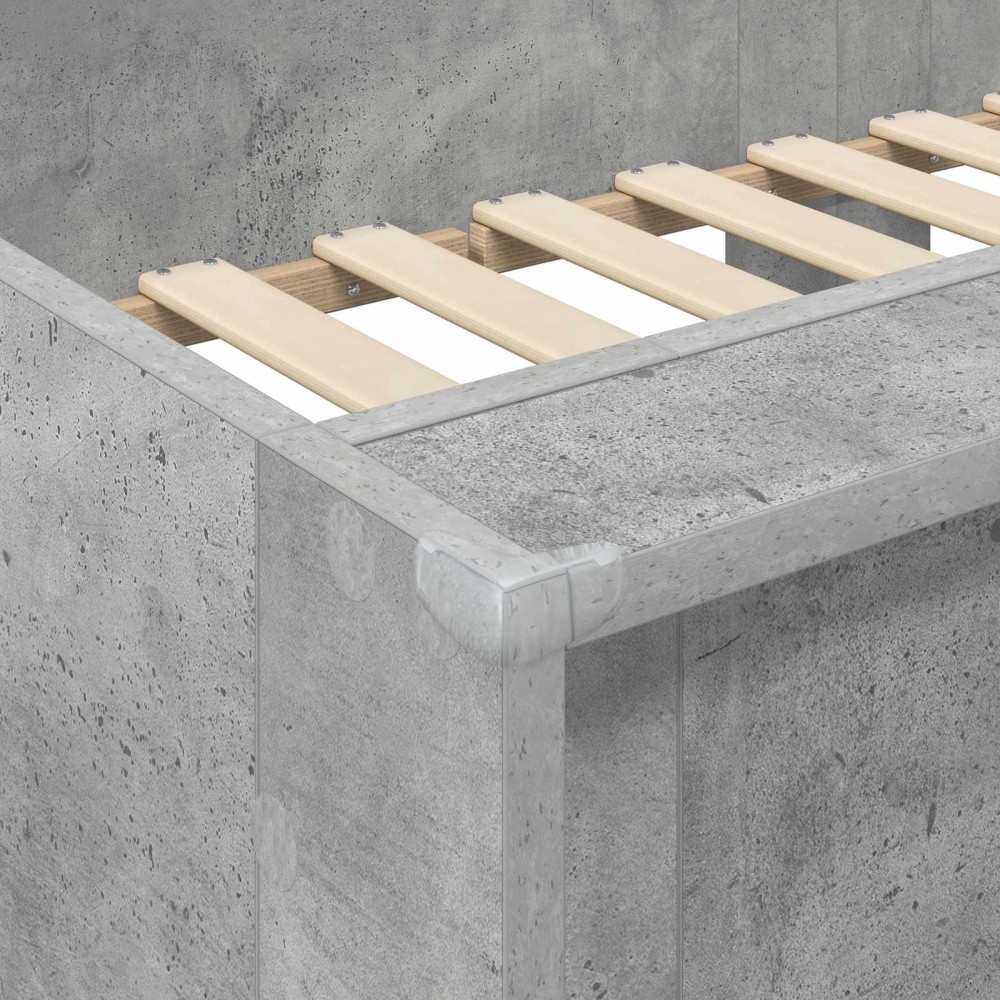 Produktbild för Köksbädd för barn Betonggrå 90 x 190 cm Konstruerat trä