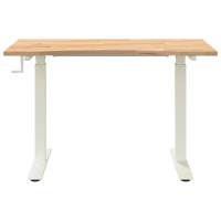 Produktbild för Skrivbord Vit och Naturlig 120 x 60 cm Massivt Ekträ