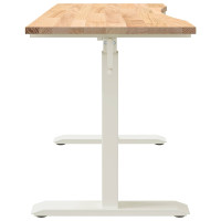 Produktbild för Skrivbord Vit och Naturlig 120 x 60 cm Massivt Ekträ