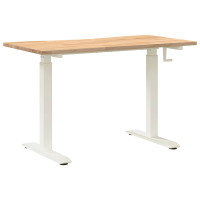 Produktbild för Skrivbord Vit och Naturlig 120 x 60 cm Massivt Ekträ