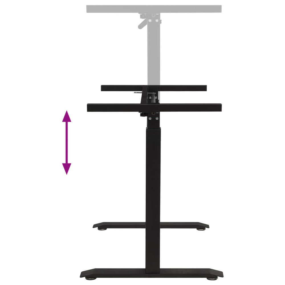 Produktbild för Skrivbord Svart och naturlig 120 x 60 cm Massivt Ekträ