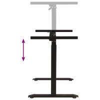 Produktbild för Skrivbord Svart och naturlig 120 x 60 cm Massivt Ekträ
