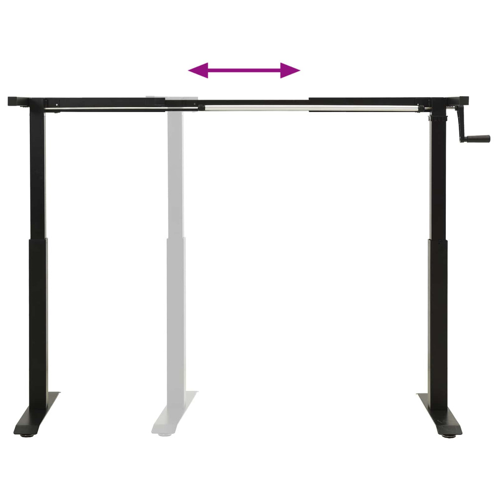 Produktbild för Skrivbord Svart och naturlig 120 x 60 cm Massivt Ekträ