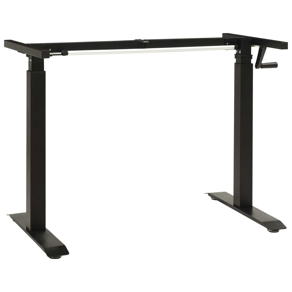 Produktbild för Skrivbord Svart och naturlig 120 x 60 cm Massivt Ekträ