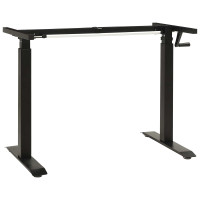 Produktbild för Skrivbord Svart och naturlig 120 x 60 cm Massivt Ekträ