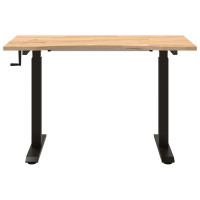 Produktbild för Skrivbord Svart och naturlig 120 x 60 cm Massivt Ekträ