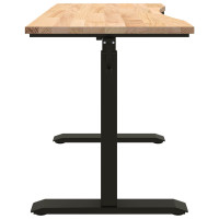 Produktbild för Skrivbord Svart och naturlig 120 x 60 cm Massivt Ekträ