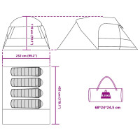 Produktbild för Dome Tält 4-Personer med tak Grön 455 x 252 x 178 cm