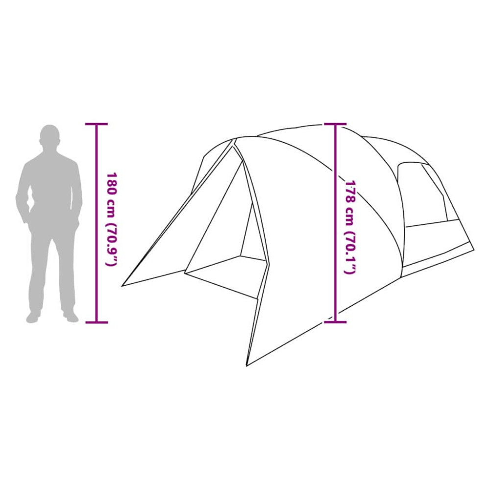 Produktbild för Dome Tält 4-Personer med tak Grön 455 x 252 x 178 cm