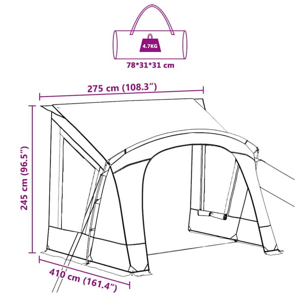 Produktbild för Caravan Tält 5-Personer 5 person 410 x 275 x 245 cm Grön