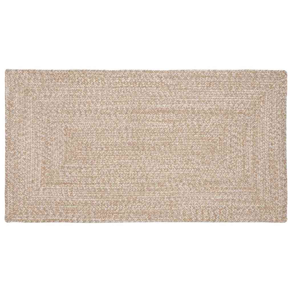 Produktbild för Områdesmattor Naturlig och vit 80 x 150 cm Jute