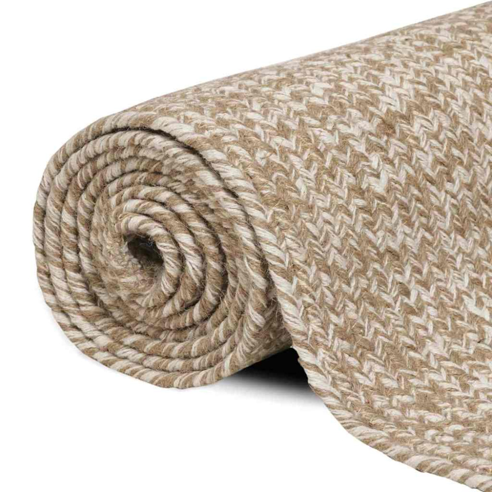 Produktbild för Områdesmattor Naturlig och vit 80 x 150 cm Jute
