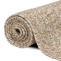 Produktbild för Områdesmattor Naturlig och vit 80 x 150 cm Jute