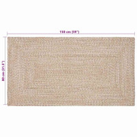Produktbild för Områdesmattor Naturlig och vit 80 x 150 cm Jute