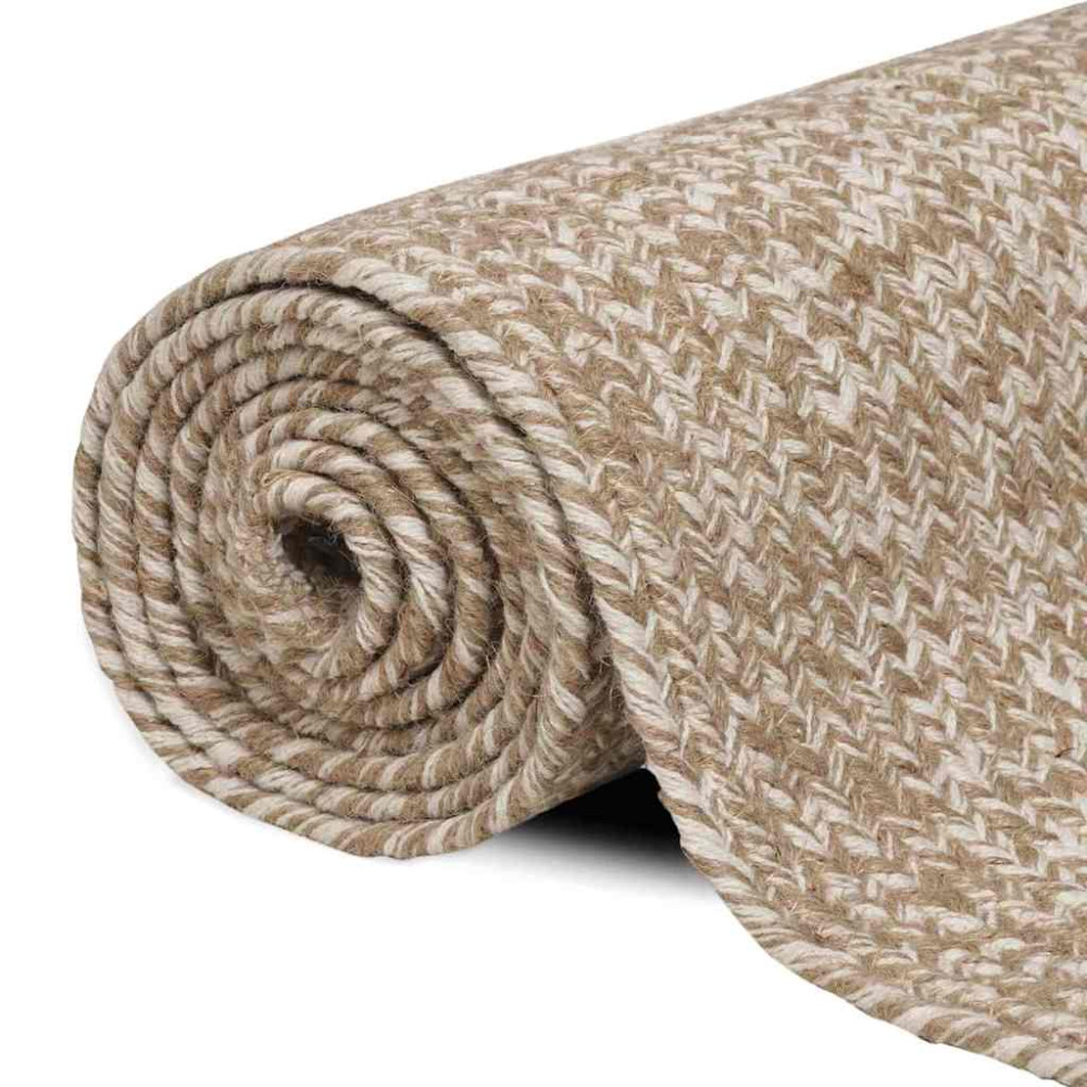 Produktbild för Områdesmattor Naturlig och vit 140 x 200 cm Jute