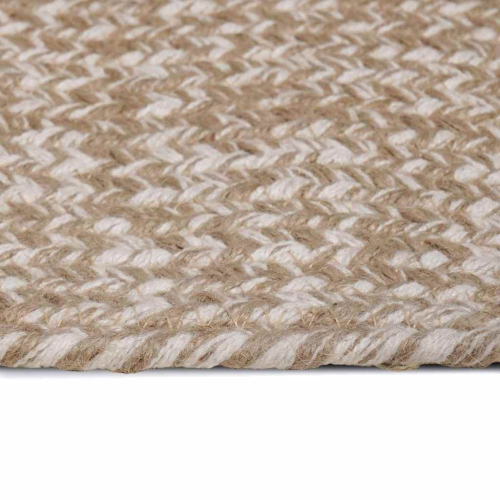 Produktbild för Områdesmattor Naturlig och vit 140 x 200 cm Jute