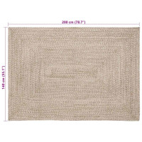 Produktbild för Områdesmattor Naturlig och vit 140 x 200 cm Jute