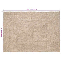 Produktbild för Områdesmattor Naturlig och vit 160 x 230 cm Jute